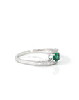 Baikalla Jewelry Gold Emerald Ring 18k White Gold Natural Emerald Ring With Diamond