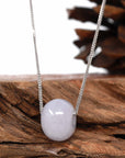 Baikalla Jewelry Jade Pendant Necklace Baikalla™ "Good Luck Button" Necklace Light Lavender Jade Lucky KouKou Pendant Necklace