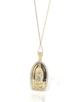 Baikalla Jewelry 14K Pure Yellow Gold Pendant 14K Yellow Gold Mother Maria Pendant Necklace With SI Diamonds