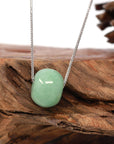 Baikalla Jewelry Jade Pendant Necklace Baikalla™ "Good Luck Button" Necklace Real Vibrant Green Jade Lucky TongTong Pendant Necklace