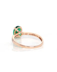 Baikalla Jewelry Gold Sapphire Ring 18k Rose Gold Lab-Created Emerald Ring With CZ