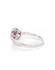 Baikalla Jewelry Gold Ruby Ring 18k White Gold Natural Oval Ruby Diamond Anniversary Ring