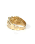 Baikalla Jewelry Gold Diamond Men's Ring 14k Solid Yellow Gold Nugget Men's Band Ring