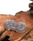 Baikalla Jewelry genuine jadeite carving Baikalla™ Pi Xiu Genuine Burmese Icy Lavender Jadeite Jade PiXiu Pendant Necklace (FengShui Lucky)