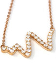Baikalla Jewelry Gold Diamond Necklace Baikalla™ "The Beat of your Heart" 18K Rose Gold 0.365 CTW Heart Beat Diamond Pendant Necklace