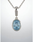 Baikalla Jewelry Gold Aquamarine Necklace 14K White Gold 14k White Gold Genuine Oval Aquamarine Pendant Necklace