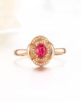 Baikalla Jewelry Gemstone Ring Baikalla™ 18k Rose Gold & Natural A Ruby (1/2 ct ) Ring With Diamonds
