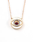 Baikalla Jewelry Gemstone Pendant Necklace Baikalla™ 18K Rose Gold & Ruby Diamond Evil Eyes Pendant Necklace (4 in 1)