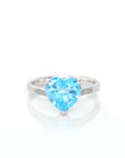 Baikalla Jewelry Gemstone Ring 6 Baikalla™ Sterling Silver Sky Blue Topaz Love Heart Ring