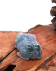 Baikalla Jewelry genuine jadeite carving Baikalla™ Pi Xiu Genuine Burmese Blue Green Icy Jadeite Jade PiXiu Pendant Necklace (FengShui Lucky)