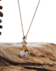 Baikalla Jewelry 18k Gold Jadeite Necklace 18K Rose Gold "Lucky Goodie Sack" Multi-Color Jadeite Jade Cabochon Necklace with Diamonds