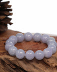 Baikalla Jewelry jade beads bracelet Jadeite Jade 13mm Round Purple Lavender Beads Bracelet ( 13 mm ) For Men