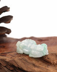 Baikalla Jewelry genuine jadeite carving Genuine Burmese Green Jadeite Jade PiXiu Pendant Necklace