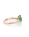 Baikalla Jewelry Gold Sapphire Ring 18k Rose Gold Lab-Created Emerald Ring With CZ