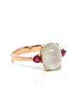 Baikalla Jewelry Jadeite Engagement Ring Baikalla "Sarah" 18k Rose Gold Natural Ice Jadeite & Tourmaline Engagement Ring