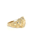 Baikalla Jewelry Gold Diamond Men's Ring 14k Solid Yellow Gold Nugget Men's Band Ring