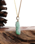 Baikalla Jewelry Jade Buddha Pendant Baikalla™ "Laughing Buddha" Genuine Green Jadeite Buddha Pendant Necklace With 14k Yellow Gold Diamond Bail