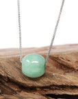 Baikalla Jewelry Jade Pendant Necklace Baikalla™ "Good Luck Button" Necklace Real Blue-Green Jade Lucky TongTong Pendant Necklace