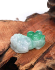 Baikalla Jewelry genuine jadeite carving Baikalla™ High-End Pi Xiu Genuine Burmese Apple Green Jadeite Jade PiXiu Pendant Necklace (FengShui Lucky)