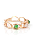 Baikalla Jewelry Jadeite Engagement Ring Baikalla™ "Melba" 18k Rose Gold Natural Imperial Jadeite Wedding Band
