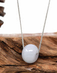 Baikalla Jewelry Jade Pendant Necklace Baikalla™ "Good Luck Button" Necklace Light Lavender Jade Lucky KouKou Pendant Necklace