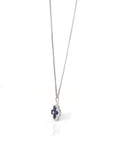 Baikalla Jewelry gemstone jewelry 18k White Gold Natural Blue Sapphire 4 Stone Necklace With Diamonds