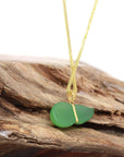 Baikalla Jewelry Gold Jadeite Necklace Baikalla™ "Lucky Gourd" HuLu18k Yellow Gold Green Nephrite Jade Pendant Necklace