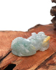 Baikalla Jewelry genuine jadeite carving Baikalla™ Pi Xiu Genuine Burmese Translucent Jadeite Jade PiXiu Pendant Necklace (FengShui Lucky)
