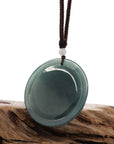 Baikalla Jewelry Jade Carving Necklace Natural Deep Blue Green Jadeite Jade "Roaring Tiger" Pendant Necklace For Men, Collectibles.