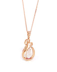Baikalla Jewelry Gold Jadeite Necklace Baikalla™ "Lucky Gourd" 18k Rose Gold Ice Jadeite Jade Diamond Pendant Necklace