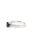 Baikalla Jewelry Gold Sapphire Ring 18k White Gold Natural Blue Sapphire Ring with Diamonds