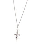 Baikalla Jewelry 18K Pure White Gold Pendant 18K White Gold Cross Pendant Necklace With VS1 Diamonds