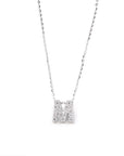 Baikalla Jewelry 24K Pure Yellow Gold Pendant 18K White Gold M Pendant Necklace With Diamond