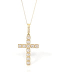Baikalla Jewelry 24K Pure Yellow Gold Pendant Pendant Only 14K Yellow Gold Cross Pendant Necklace With Diamonds