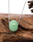 Baikalla Jewelry Jade Pendant Necklace Baikalla™ "Good Luck Button" Necklace Real Vibrant Green Jade Lucky TongTong Pendant Necklace