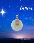 Baikalla Jewelry Gold Jadeite Pendant 18k Rose Gold Genuine Jade Jadeite Constellation Horoscope (Cancer) Necklace Pendant with Ruby