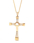 Baikalla Jewelry 18K Yellow Gold Cross Pendant Pendant Only 18K Yellow Gold Cross Pendant Necklace With CZ