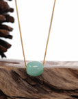 Baikalla Jewelry Jade Pendant Necklace Baikalla™ "Good Luck Button" Necklace Rich Apple Green Jade Lucky TongTong Pendant Necklace