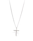 Baikalla Jewelry 18K Pure White Gold Pendant 18K White Gold Cross Pendant Necklace With SI Diamonds