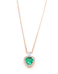 Baikalla Jewelry Emerald Pendant Necklace 18k Rose Gold Lab. Created Emerald & CZ Pendant Necklace