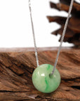Baikalla Jewelry Jade Pendant Necklace Baikalla™ "Good Luck Button" Necklace Real Rich Green Jade Lucky KouKou Pendant Necklace