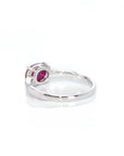 Baikalla Jewelry Gold Ruby Ring 18k White Gold Natural Oval Ruby Diamond Anniversary Ring