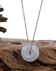 Baikalla Jewelry Jade Pendant Necklace Baikalla "Good Luck Button" Necklace Lavender Jadeite Jade Lucky Ping An Kou Necklace