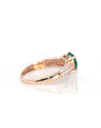 Baikalla Jewelry Gold Sapphire Ring 18k Rose Gold Lab-Created Emerald Ring With CZ