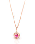 Baikalla Jewelry gemstone jewelry 18k Rose Gold Lab. Created Ruby & CZ Pendant Necklace