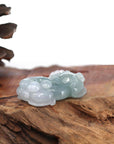 Baikalla Jewelry genuine jadeite carving Genuine Burmese Ice Jadeite Jade PiXiu Pendant Necklace