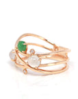 Baikalla Jewelry Jadeite Engagement Ring Baikalla™ "Bubble Collection" 18k Rose Gold Natural Ice/ Multi-Colored Jadeite Ring With Diamonds