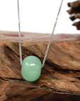 Baikalla Jewelry Jade Pendant Necklace Baikalla™ "Good Luck Button" Necklace Real Green Jade Lucky TongTong Pendant Necklace