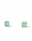 Baikalla Jewelry Gold Gemstone Earrings Baikalla™ 14K Classic Yellow Gold Natural Emerald Earrings