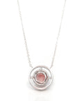 Baikalla Jewelry Gemstone Pendant Necklace 14k White Gold Genuine AAA Royal Garnet Pendant Necklace